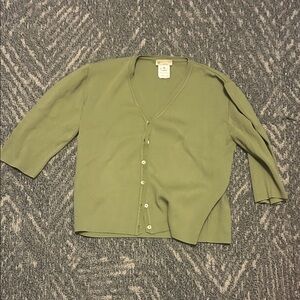 Green Cardigan Sweater